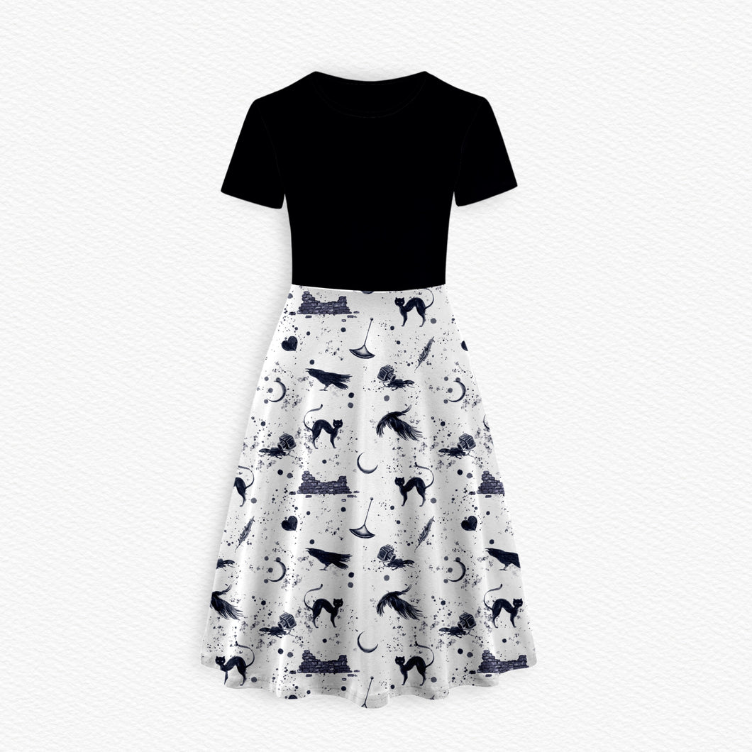 *PREORDER* Nevermore Women's Short Sleeve Dress