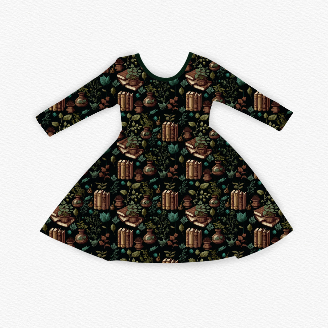 *PREORDER* Herbology Long Sleeve Twirl Dress