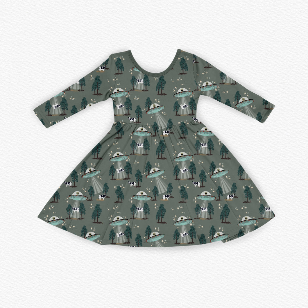 *PREORDER* Alien EnCOWnters 4.0 Long Sleeve Twirl Dress